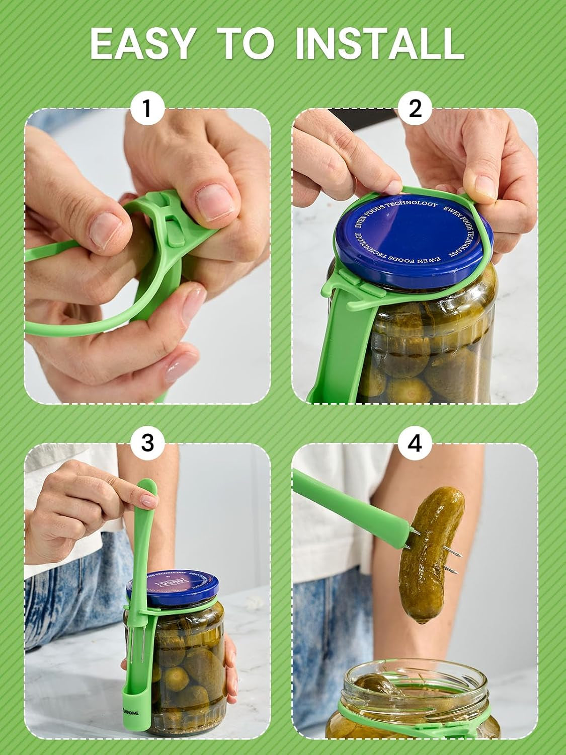 2 Pack Pickle Fork for the Jar, Pickle Grabber Tool, Stainless Steel Olive Grabber Tool, Deep Jar Vegetable Grabber for Olive, Unique Kitchen Gadgets
