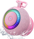 Bluetooth Shower Speaker IPX7 Waterproof: Removable Suction Cup, Pink