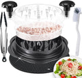 Large Chicken Shredder Tool Twist Equipped with Middle Tray, Including 1 X Anti-Slip Silicone Mat, 1X Kitchen Tongs and 1X Cleaning Brush, Suitable for Pork Beef‬ Chicken‬ Breast (Black)