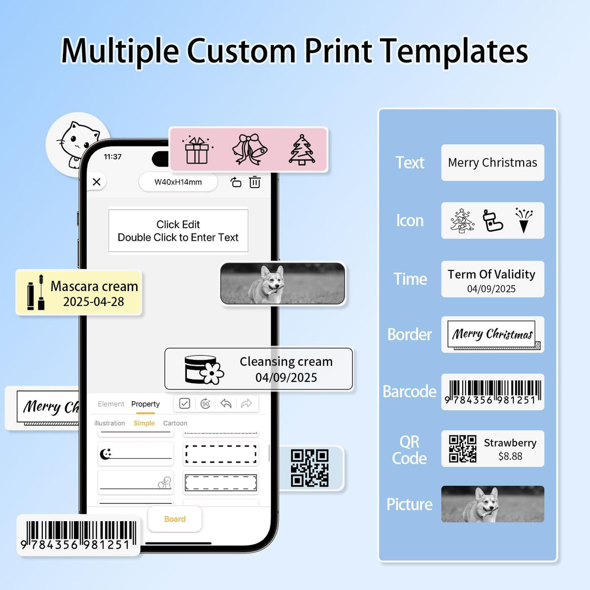 Bluetooth Label Maker Machine with Tape
