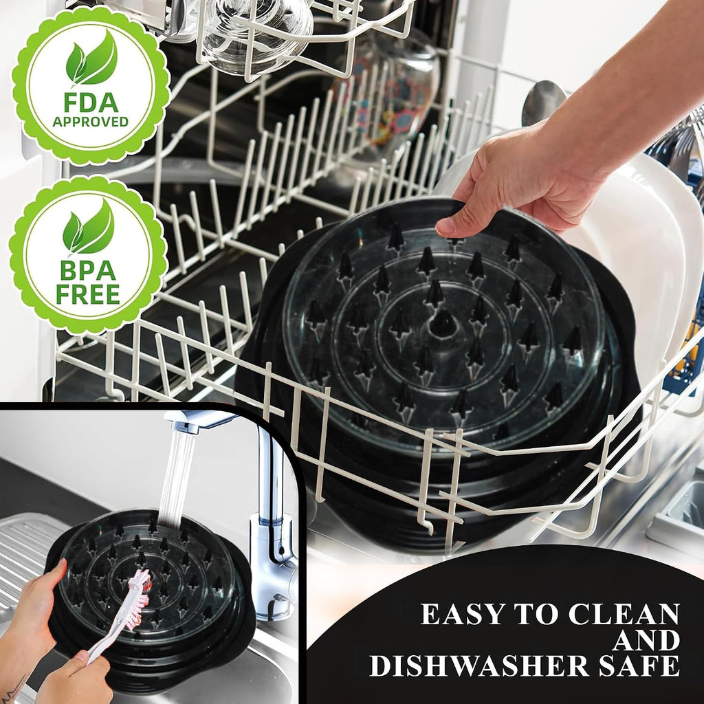 Large Chicken Shredder Tool Twist Equipped with Middle Tray, Including 1 X Anti-Slip Silicone Mat, 1X Kitchen Tongs and 1X Cleaning Brush, Suitable for Pork Beef‬ Chicken‬ Breast (Black)