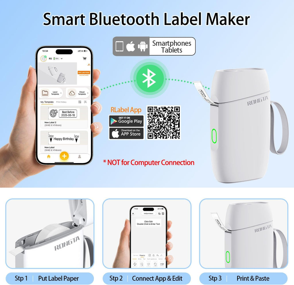 Bluetooth Label Maker Machine with Tape