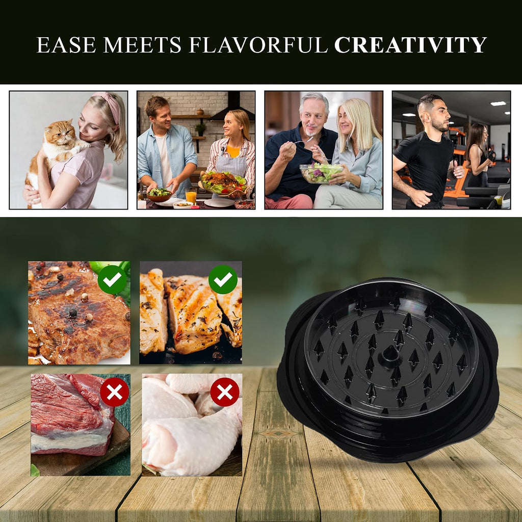 Large Chicken Shredder Tool Twist Equipped with Middle Tray, Including 1 X Anti-Slip Silicone Mat, 1X Kitchen Tongs and 1X Cleaning Brush, Suitable for Pork Beef‬ Chicken‬ Breast (Black)