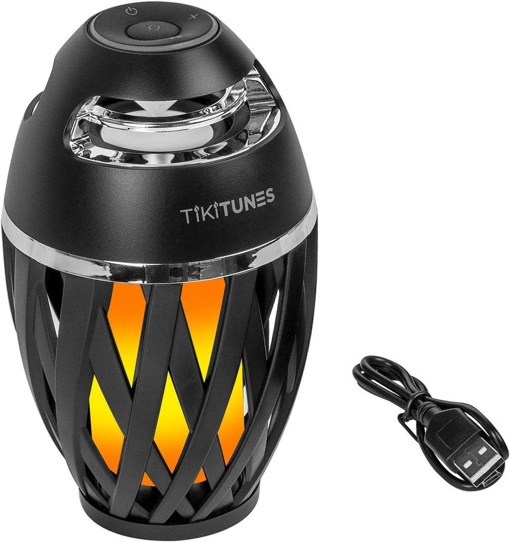 Tikitunes Portable Bluetooth 5.0 Indoor/Outdoor Wireless Speakers, LED Torch Atmospheric Lighting Effect, 5-Watt Audio USB Speakers, 2000 Mah Battery for Iphone/Ipad/Android (Set of 2)