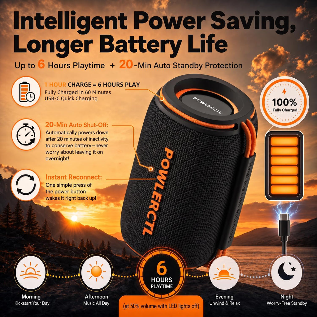 Bluetooth Speaker, 360° Portable Wireless Speaker, IPX6 Waterproof, Bluetooth 5.3, 6H Play Time, TWS for Home/Outdoor/Travel/Camping, Gift for Men, Birthday Gift