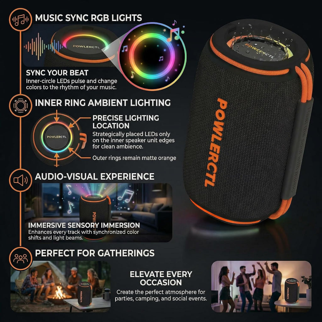 Bluetooth Speaker, 360° Portable Wireless Speaker, IPX6 Waterproof, Bluetooth 5.3, 6H Play Time, TWS for Home/Outdoor/Travel/Camping, Gift for Men, Birthday Gift