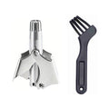 Stainless Steel Nose Hair Trimmer Manual Mechanical Shaving Razor Washable Hair Removal Tools with Cleaning Brush