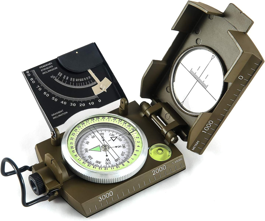 Multifunctional Military Sighting Navigation Compass with Inclinometer | Impact Resistant & Waterproof Compass for Hiking, Camping
